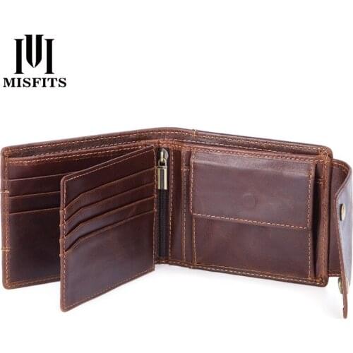 Mens Casual Wallet Short Wallet Multi-function Storage Coin Purse Genuine Leather Vintage Wallet