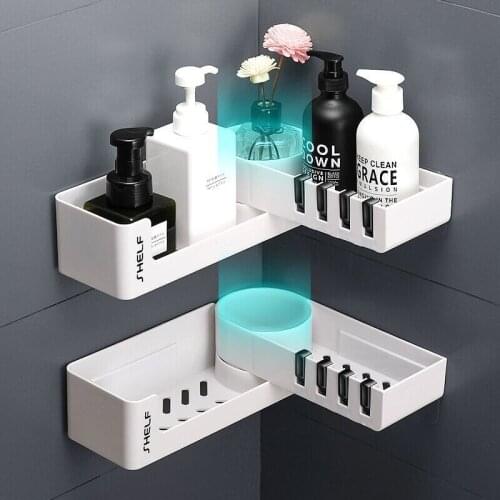 Bathroom Shelf Corner Shelves Shampoo Holder Kitchen Storage Rack Mess Shower Organizer Wall Holder Space Saver Household Items