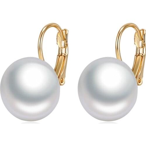 Simple White Red Pearl Earrings Gold Silver Color Drop Earrings with Pearls Classic Small Earrings for Women Jewelry Charm Gifts