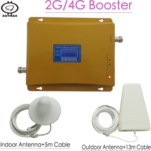 ZQTMAX 2g 3g 4g repeater 850 1800 dual band mobile phone signal booster LTE amplifer signal cdma 850mhz DCS 1800 + antenna sets