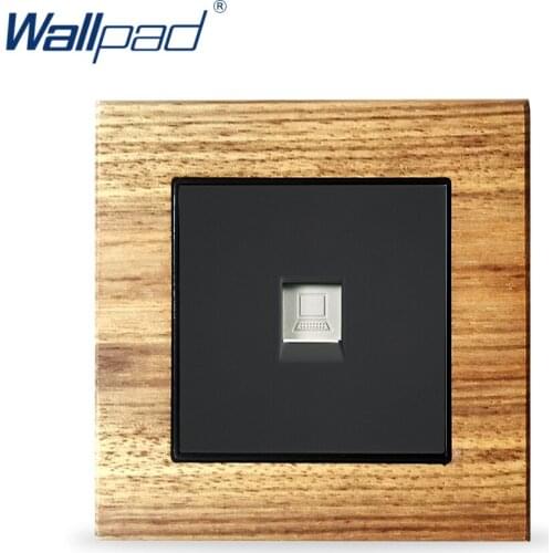 Computer Socket Data Network Ethernet RJ45 CAT6 Sockets Wallpad Luxury Wooden Panel Wall Electrical Outlets For Home