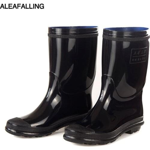 Aleafalling New Arrival Men Rain Boots Waterproof Non-slip Wear-Resistant Garden Kitchen Work Shoes Plus Cotton Removable Boots