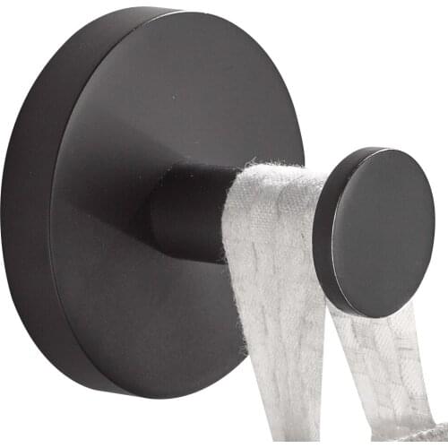 Leyden Modern Blackened Finish Stainless Steel Bathroom Robe Hook Wall Mounted Towel Clothes Hook For Bathroom Accessories