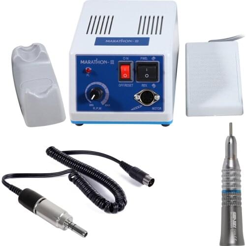 Dental Lab Marathon Electric Micromotor 110V/220V N3 + 35K RPM Polishing+2Pcs NSK Style Low Speed Straight Handpiece