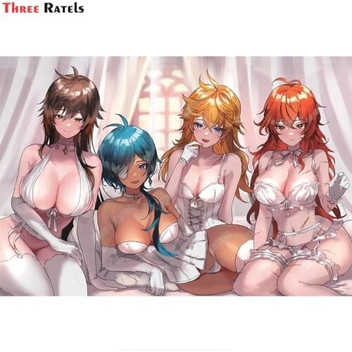 Three Ratels A828 Zhongli Tartaglia Diluc Ragnvindr And Kaeya Alberich Genshin Impact For Wall&Car Body Decor Girl Decal Sticker