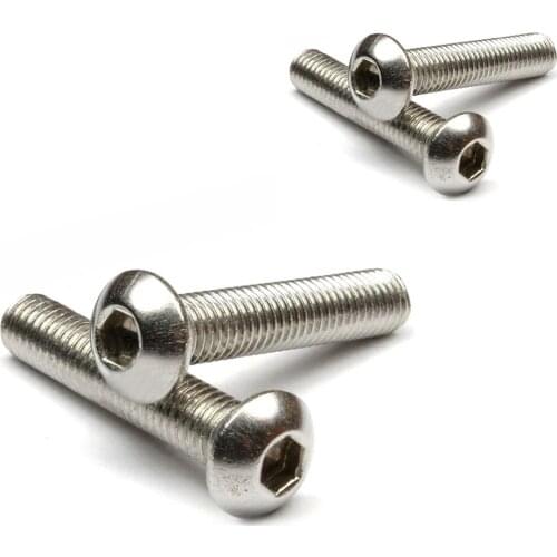 Stainless Steel Button Head Screw, Hex Socket Bolts Type:M3 / 3mm Bolt size:M3 x 40mm Your pack quantity:30