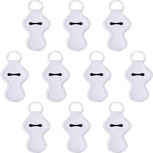 10 Pieces White Color Chapstick Holder Keychains Bulk Lipstick Holder Keychains Chapstick Keyring Holder