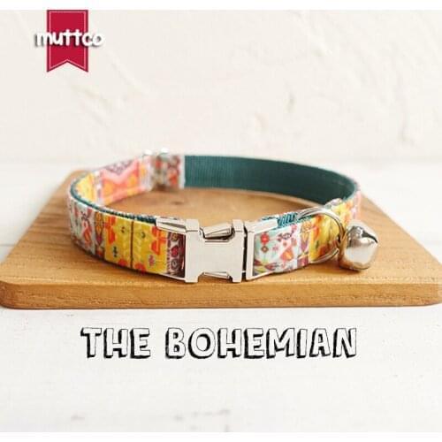 10pcs/lot MUTTCO Retailing handmade timeproof cat collar THE BOHEMIAN creative ethnic style cat collars 2 sizes UCC050