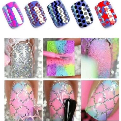 12 Hollow Out Nail Art DIY Tips Guides Transfer Stickers Accessories French Tips Manicure Decal Decoration Nail Art Accessory