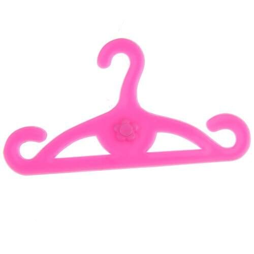 12 Pink Plastic Clothes Hangers For Doll Dress Clothes Dollhouse Accessories Bedroom Furniture for Closet Wardrobe Light Pink