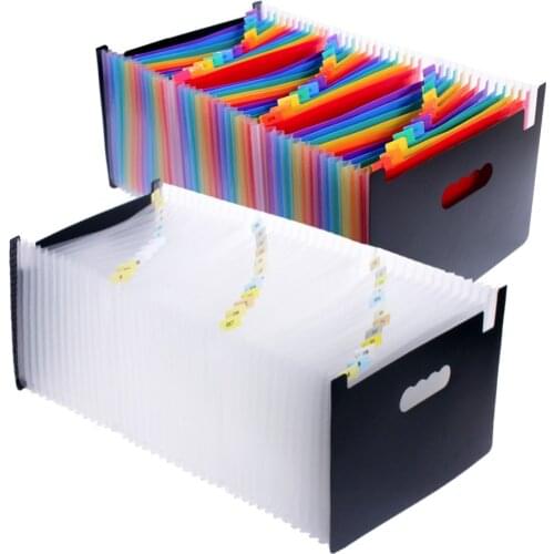 13/24/37 Pockets Expanding File Folder A4 Large Plastic Expandable File Organizers Standing Accordions Folder Student Office