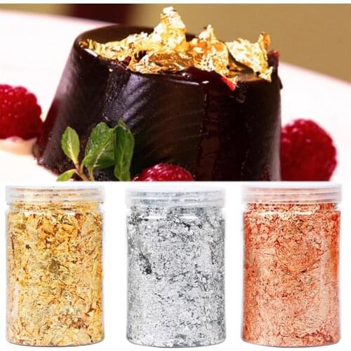 3 Pieces 10g Foil Paper Decorative Gift Box Packing Baking Tool Handicraft Making Accessory, Gold Foil Paper