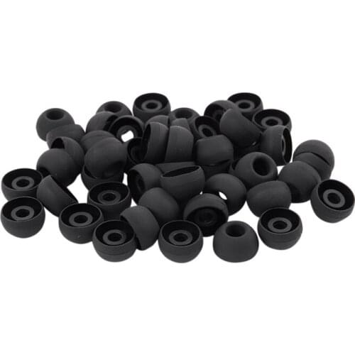 50 Pcs Black Earbuds Earpiece In Ear Buds Tip Cover Replacement