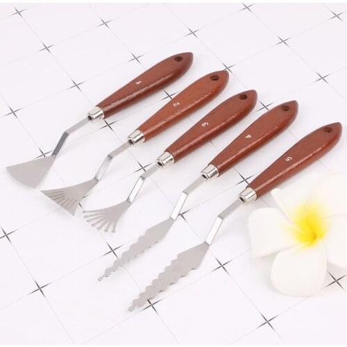 9pcs/set Professional Stainless Steel Artist Oil Painting Palette Knife Spatula Paint Pallet Art E56C