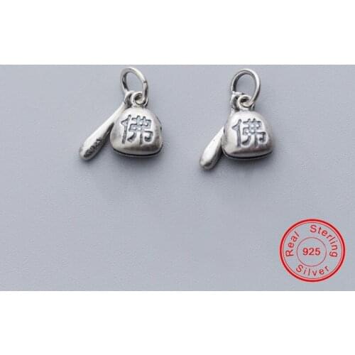 UQBing Geometric Vintage Buddhist Word Long Bar Charms Fit Women DIY 925 Sterling Silver Jewelry Findings