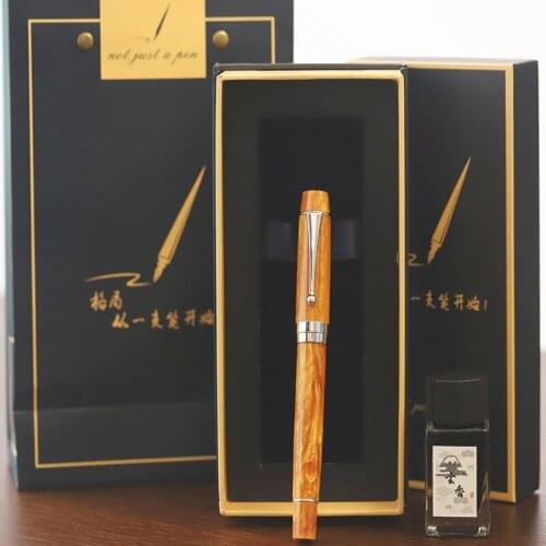 Acrylic Schmidt Nib Fountain Pen 0.5mm Retro Pattern Business Office Gift Adult Student Pen