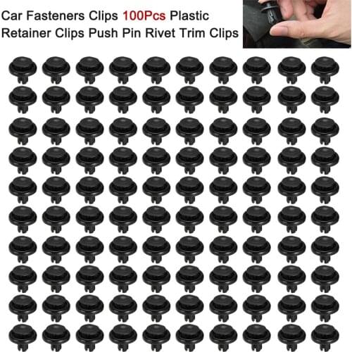 Car Fasteners Clips 100Pcs Plastic Retainer Clips Car Push Pin Rivet Trim Clips Universal Fit for Toyota Honda
