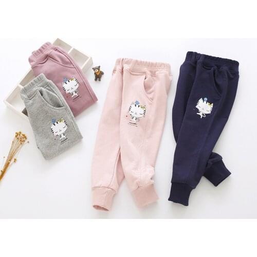 High Quality Autumn Winter New Children Cotton Casual Pants Toddler Cartoon Cat Sport Pants Kids Trousers Baby Clothes Kids Pant