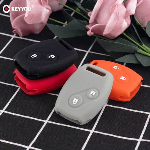 KEYYOU Sport Style Silicon 2 Buttons Key Case Covers Shell For Honda CR-V Civic Fit Freed StepWGN Key Free Shipping