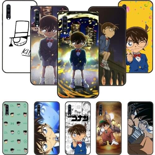 Phone Case For Samsung Galaxy A 50 51 71 70 7 5 10 20 30 40 41 21 S E Black Cover Waterproof 3D Coque Detective Conan Anime