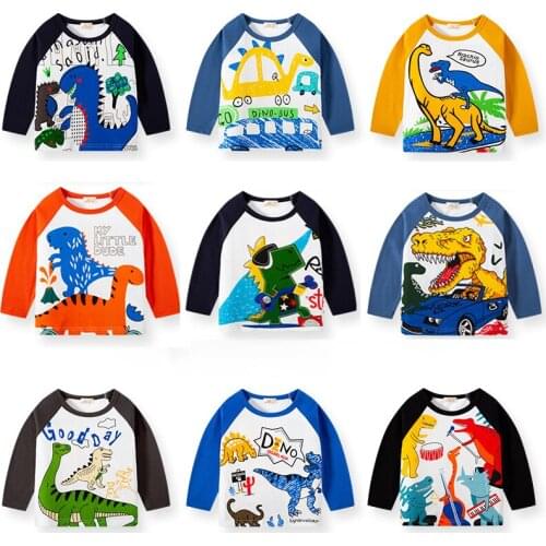 Boys Cartoon Long Sleeve Children Cotton T-ShirtsAutumn Kids Tops Children Clothes