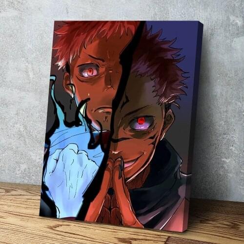 Home Decor Canvas Printed Poster Anime Sukuna Jujutsu Kaisen Cool Painting Modern Wall Art HD Pictures Living Room Modular Frame
