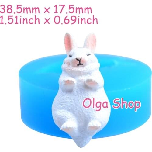 DYL649 38.5mm x 17.5mm 3D Rabbit Hare Silicone Mold ins Kawaii Animal Fondant Cake Decoration Resin Clay Art Craft Candy Soap