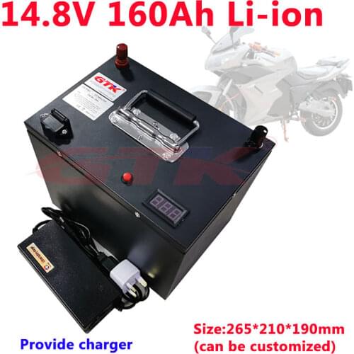 GTK 14.8V 160Ah high capacity li-ion battery 12V 15V lithium battery pack for camping outdoor power supply inverter +10A charger