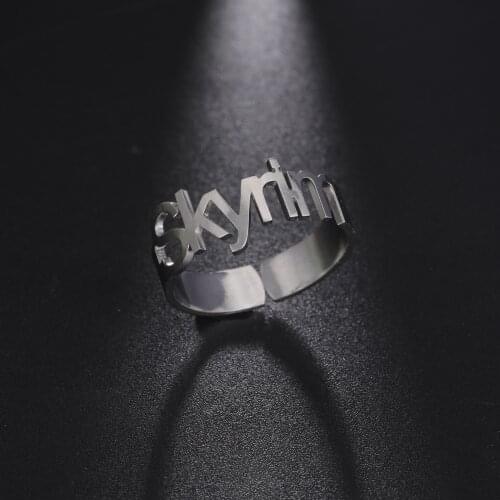 Sipuris Custom Name Ring Personalized Name Letter Ring For Men Steel Color Fashion Jewelry Accessories Boyfriend Gifts 2021