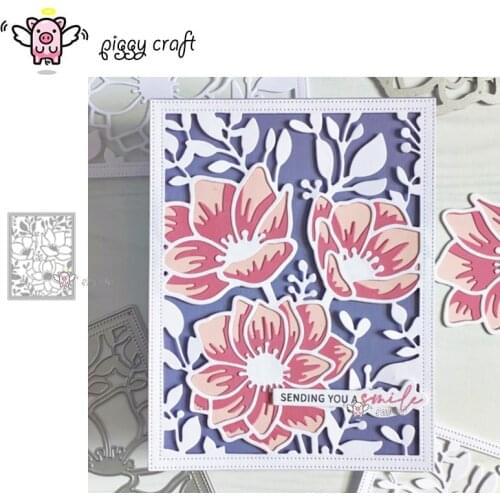Piggy Craft metal cutting dies cut die mold Flower leaf frame Scrapbook paper craft knife mould blade punch stencils dies