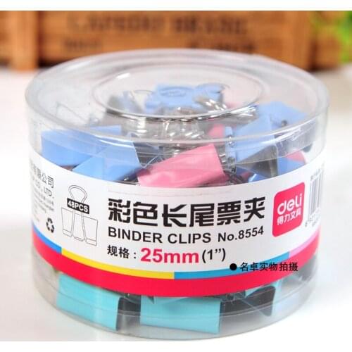 Free Shipping (48pcs/set) multicolour 25mm binder clips ticket clip metal paper clip school/office supplies Stationery
