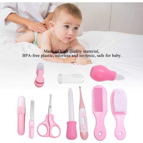 9 Pcs/Set Baby care Toddler Grooming Healthcare Kits Nail Nasale Hair Care Set Nail Clipper Hair Comb children safety products