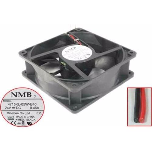 NMB-MAT 4715KL-05W-B40 E00 DC 24V 0.46A 120x120x38mm 2-wire Server Cooling Fan