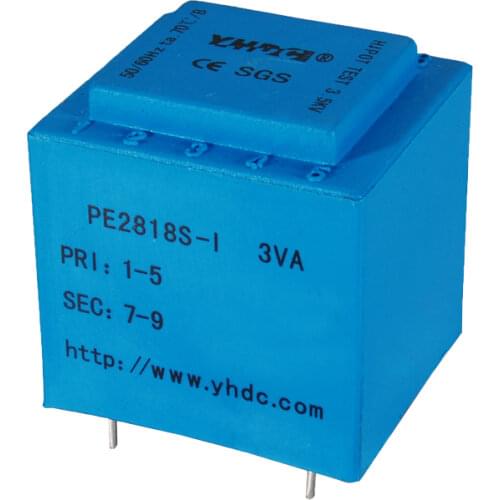PE2818S-I Power 3VA 230V/2*12V Expory resign encapsulated safety isolating transformer PCB Welding power transformer