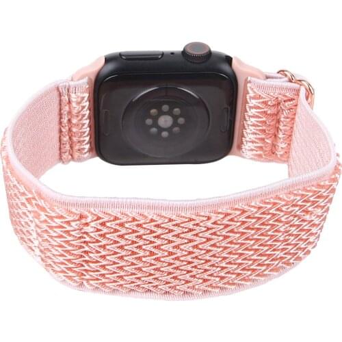 Braided Loop strap For Apple Watch Bands 44mm 40mm 38mm 42mm Elastic Wrist Belt Nylon Fabric Bracelet for IWatch SE 6 5 4 3 2 1