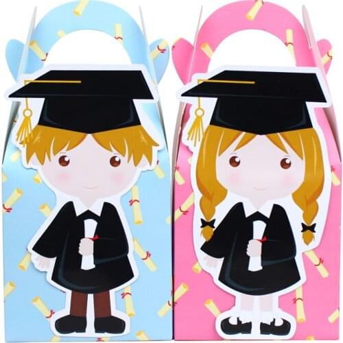 Girls Boys Graduation Favor Box Candy Box Gift Box Cupcake Box Kids Birthday Party Supplies Decoration Event Party Supplies