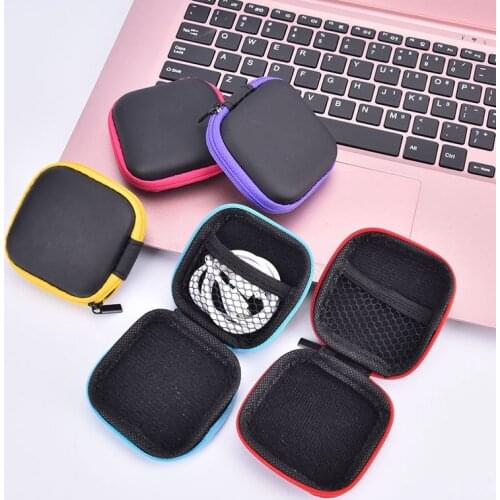 Portable Earphone Bag Mini Coin Purse Headphone USB Cable Case Storage Box Wallet Carrying Pouch Bag Earphone Accessories EVA