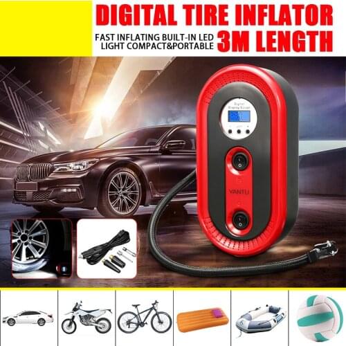 Portable Tire Air Compressor For Cars Automotive Balls Motorcycles Bicycle Pump 12 V 22L/Min Mini Electric Car Tyre Inflator