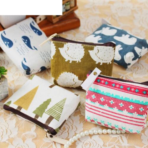 Retro Durable Linen Case Mini Earphone Bag Money Bag For USB Charger Cable Coin Storage Organizer Portable Accessories