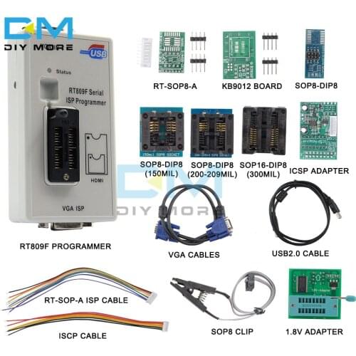RT809F ISP Programmer/ RT809 LCD USB Programmer Repair Tools 24-25-93 Serise IC with 11 Adapters