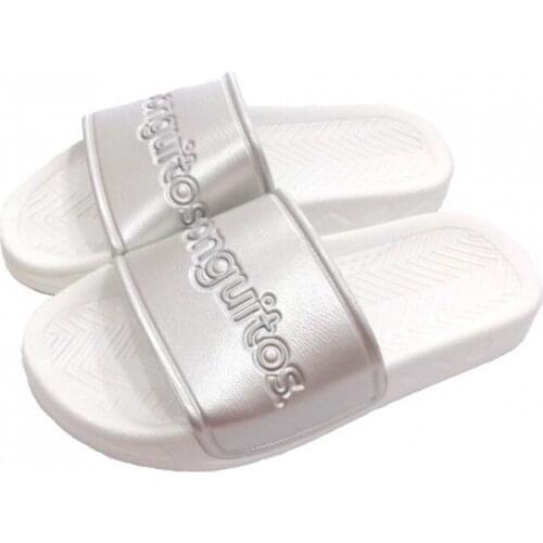 Rubber sandals for girl in silver metallic, of Coons