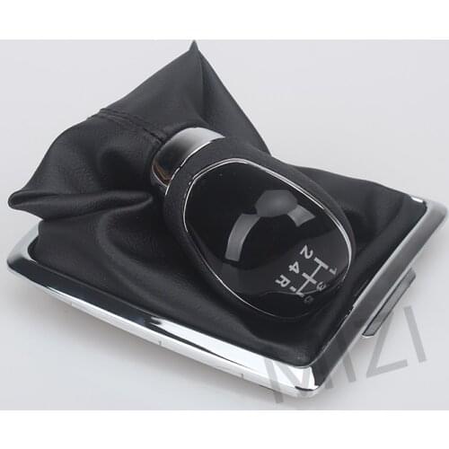 5 Speed Gear Shift Knob With Leather Boot For Ford C-Max Kuga Fiesta For Ford Focus 2 2005 - 2011 Manual Stick Car Accessories