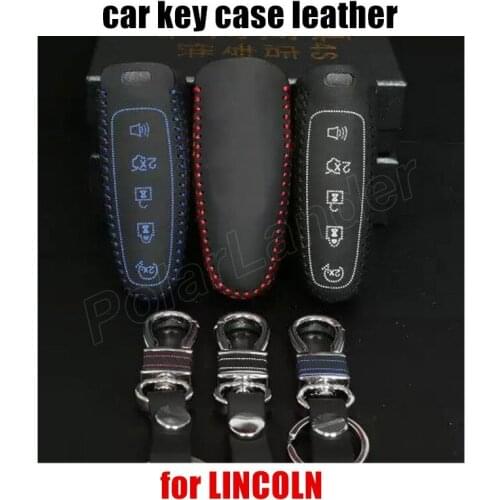 Only Red hot cheap Sewing Leather New Arrival Car Key Case Hand Sewing Key Case fit for FORD EDGE EXPLORER LINCOLN