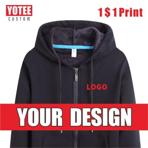 YOTEE 2020 autumn and winter thick trend LOGO custom sports zipper hoodie