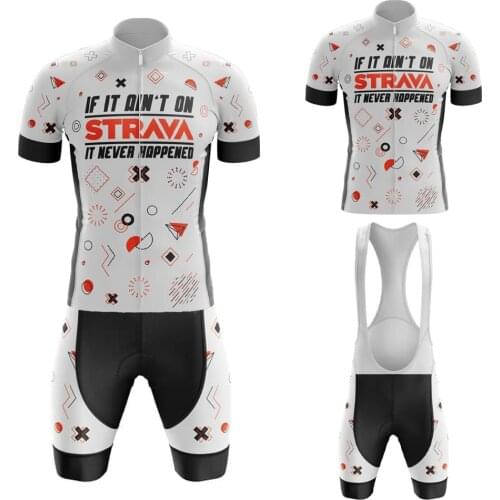 2021 STRAVA New Cycling Jersey Set Summer Shorts Gel Breathable Pad Maillot Ciclismo Hombre Bicycle Team Racing Jersey MTB