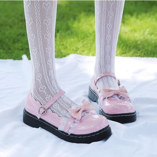 Lolita shoes women japanese sweet pink cosplay shoes kawaii shoes women lolita sneakers cute shoes kawaii zapatilla mujer 2021
