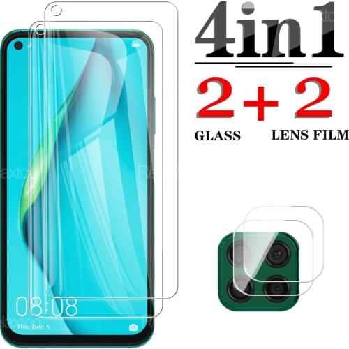 4in1 Protective Glass For Huawei p40 lite e p30 p40pro + p 30 Camera Screen Protector p40 lite 40lite 40pro p20 light Glass Film