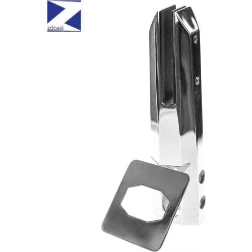 Mirror Satin Adjustable Square Base Mount Glass Spigot Railing Pool Fence Frameless Balustrade 12mm Glass