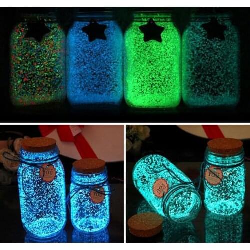 10G Colorful Glow in the Dark luminous DIY Pebbles Fish Tank Aquarium Stones Garden Wishing Bottle Fluorescent Particles Gift
