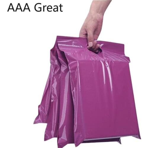 100Pcs/Lot Purple Tote Bags Express Courier Bags Self-Seal Adhesive Thick Waterproof Plastic Poly Envelope Gifts Mailing Bags